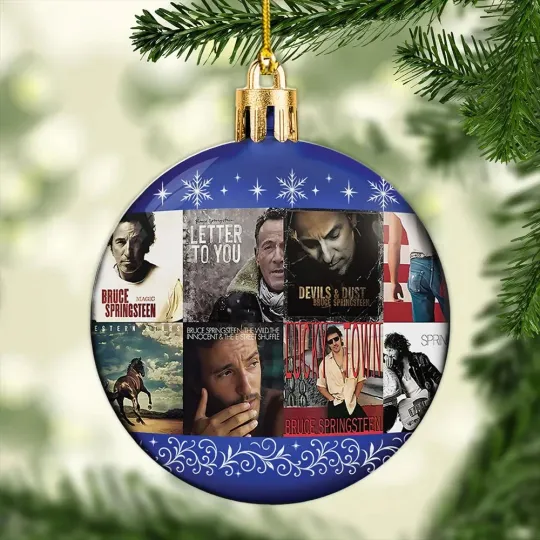 Discover Bruce Springsteen Custom Shape 2-sided Acrylic Christmas Ornament For Fans 3.5in