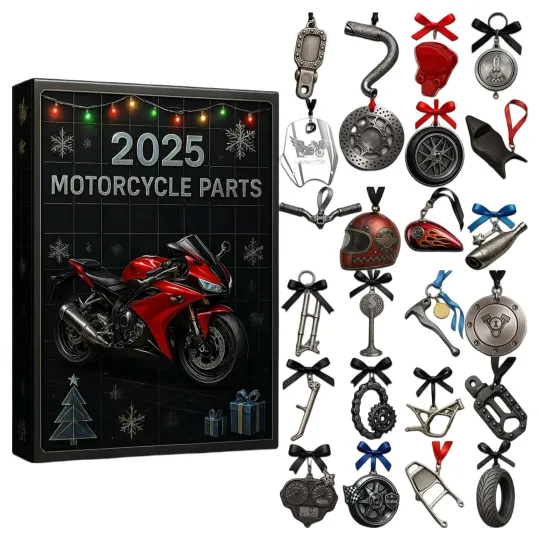 Discover 2025 Motorcycle Parts Advent Calendar 2D Acrylic Christmas Countdown Calendar