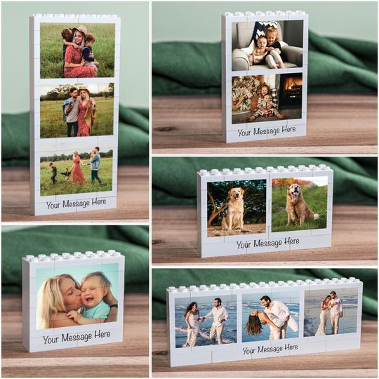 Discover Personalised Photo Gift LEGO Brick Photo Block, Keepsake Gift, Gift for Dad, Building Block, Puzzle, Birthday Present, Couples, Anniversary