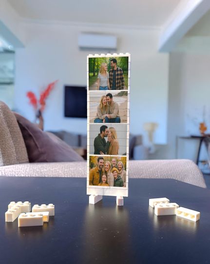 Custom Puzzle Style Photo Blocks for Couples | Anniversary Gift, Engagement Gift | Custom Home Decor & Christmas Gift