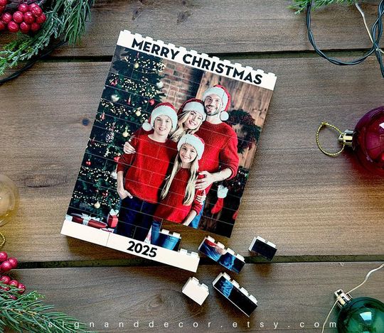 Personalized Christmas Photo Block, Puzzle, Picture Blocks, Custom Christmas Gift, Brick Photo Puzzle, Best Christmas Gift, Unique Gift