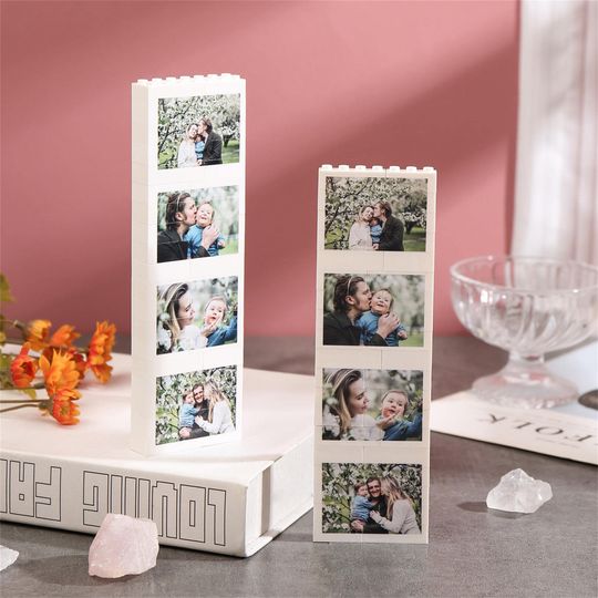 Personalised Photo Building Block with Bracket,Photo Puzzle,Couple Photo Block,Mini Photo Album Keepsake,Birthday Gifts,Anniversary Gifts