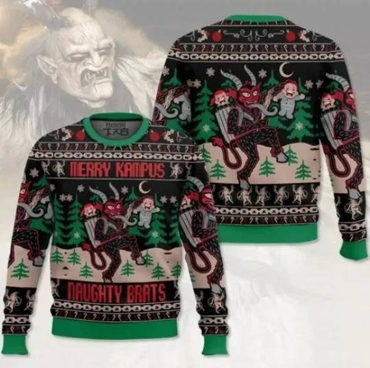 Merry Krampus Naughty Brats Christmas Ugly Sweater