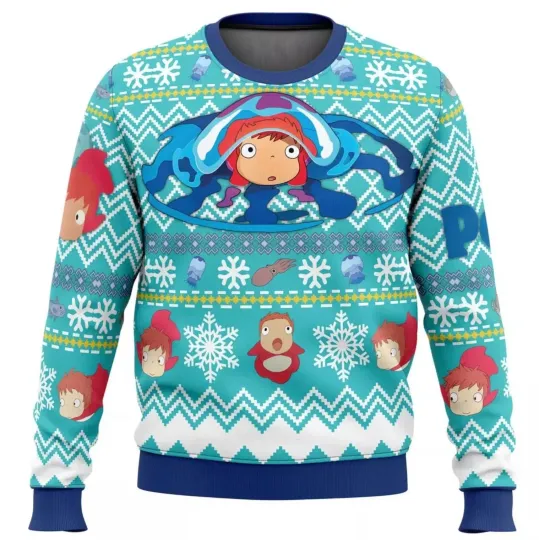 Cute Ponyo Ugly Christmas Sweater Sweater