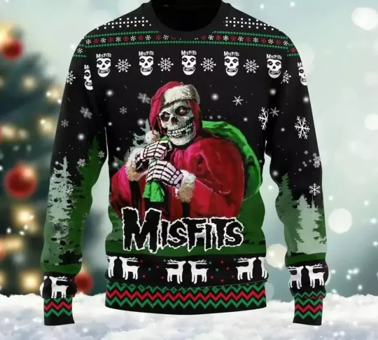 Bg Misfits Santa Merry Christmas Ugly Sweater