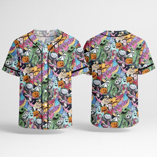 Discover Pumpkin King Baseball Jersey Halloween Graphic Baseball Top for Fans