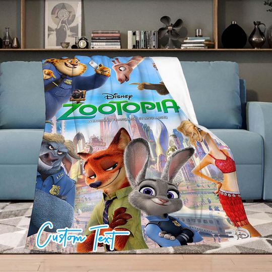 Discover Custom Gift Blanket Zootopia Custom Name Throw Blanket, Super Soft Blanket, Children's Blanket, Birthday Gifts, Christmas Gifts.