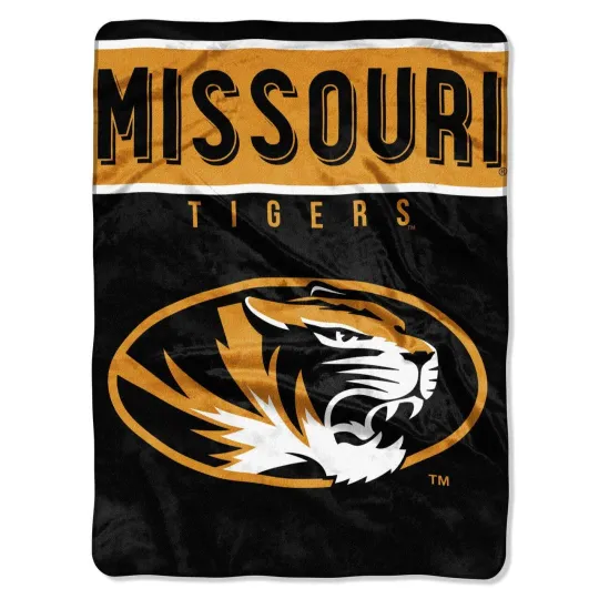 Discover Northwest NCAA Missouri Tigers Raschel Throw Blanket, 60" x 80", Basic