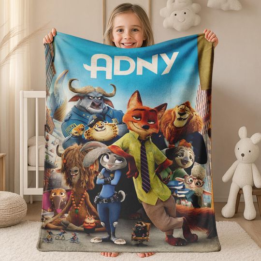 Discover Custom Disney Zootopia Blanket, Nick Wilde & Judy Hopps Name Blanket, Zootopia Birthday Gift, Christmas Gift, Zootopia 2 Blanket NGVV23