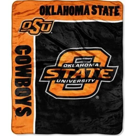NCAA Oklahoma State Royal Plush Raschel Throw Blanket
