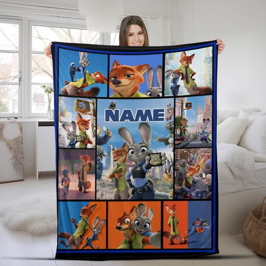 Discover Zootopia Fleece Blanket, Zootopia Cartoon Movie Fleece, Disney Zootopia, Rabbit Fox And Friends, Judy Hopps, Christmas Birthday Gift SKZ502