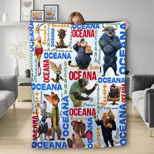 Discover Personalized Watercolor Zootopia Blanket, Custom Name Baby Judy Hopps Nick Wilde Birthday Boy/Girl Gift, Zootopia Baby Blanket Gifts