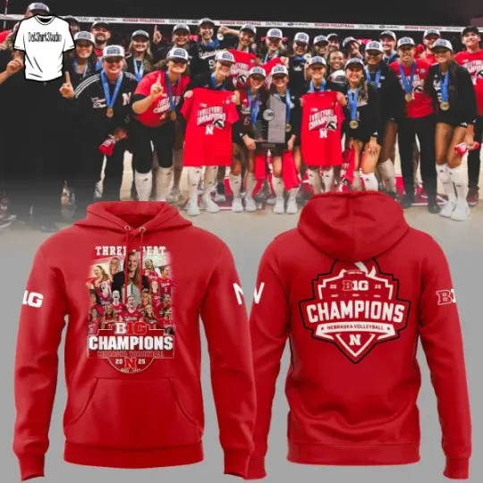 Nebrask Volleyball CHAMPS 2025 Limited Edition 3D Hoodie