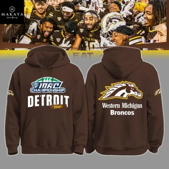 Western Michigan College Football 2025 Champions Detroit Bound 3D Hoodie