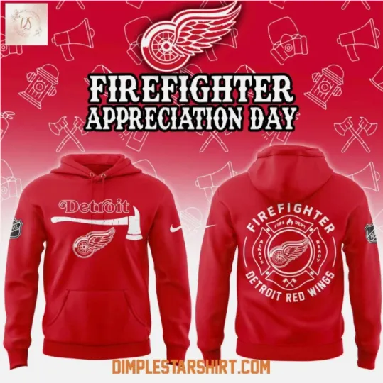 Discover Detroit Red Winggg Firefighter Appreciation Day 3D Hoodie Gift For Chirstmas