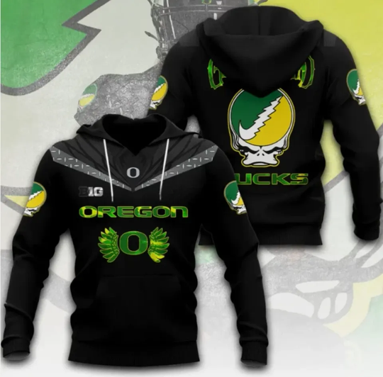 Discover Oregon Duck Football X Grateful Dad 3D Hoodie Gift For Christmas