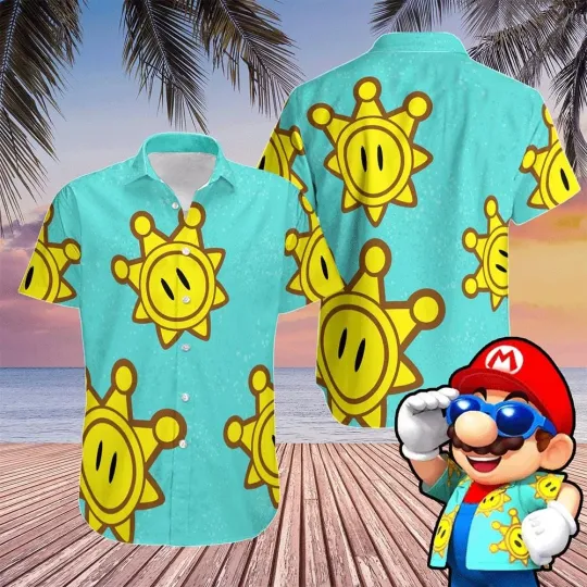 Discover Sunshine Hawaiian Shirt, Super Mario Hawaiian Shirt Game Shine Shirt