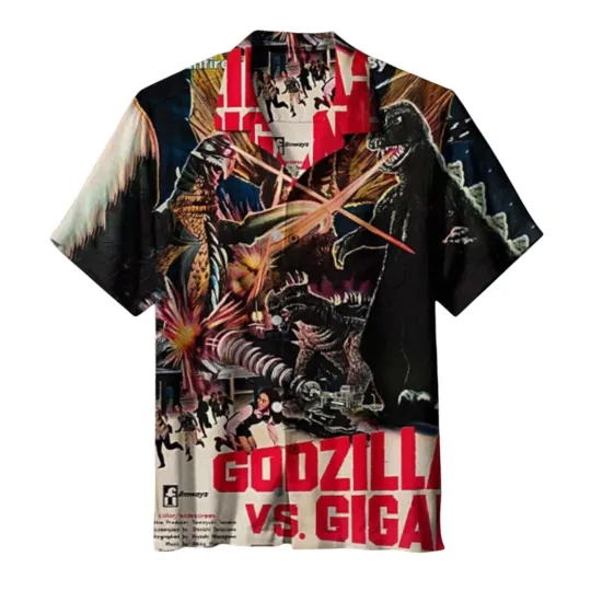 Discover Release Of god zilla Vs Gigan Universal Hawaiian Shirt