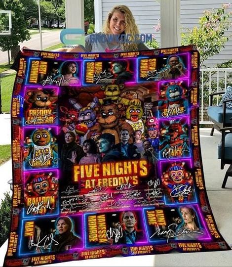 Five Nights At Freddys Fleece Blanket, FNAF Horror Video Games Blanket, Freedy Bonnie Chica Blanket, Gift For Fans, Sofa Bed Decor Gift