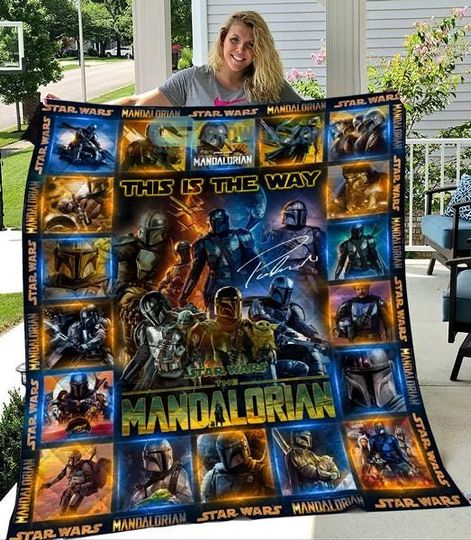 Discover Starwars The Mandalorian This Is The Way Fleece Blanket, Stawars Raccoon Root Blanket, Sci-fi Movies Blanket, Blanket Sofa Bed Decor Gifts
