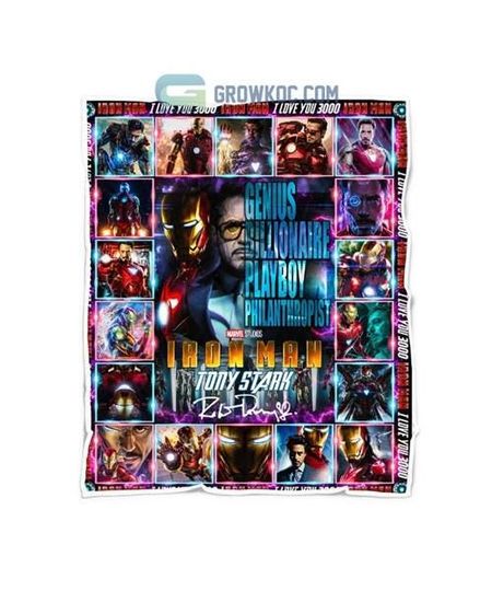 Iron Man Tony Stark I Love You 3000 Fleece Blanket, Avengers Blanket, Superhero Movie Blanket, Throw Blanket Sofa Bed Room Decor Family Gift
