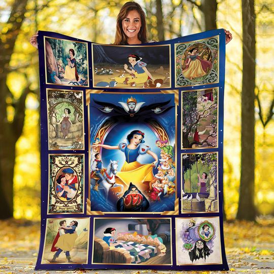 Discover Snow White Blanket Snow White And 7 Dwarf Fleece Blanket Disneyland Blanket Disneytrip Princess Blanket