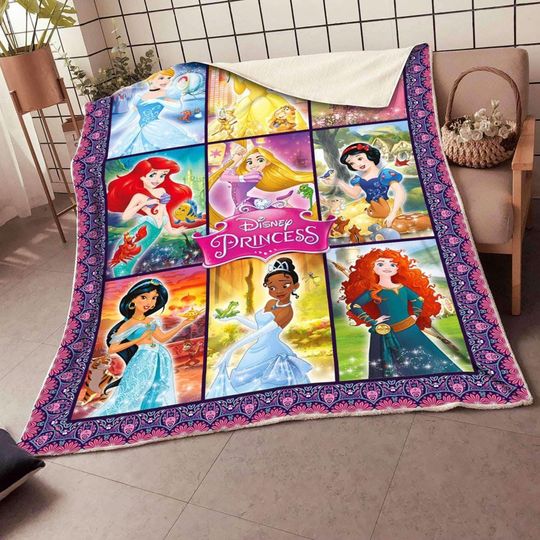 Disneyland Princess Blanket, Cinde Belle Jasmine DisneyPrincess Blanket, DisneyBirthday Theme Party Disneyland Movies Christmas