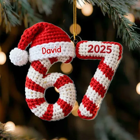 Discover Personalized Gift –2D FLAT Custom Year Number Ornament 2025