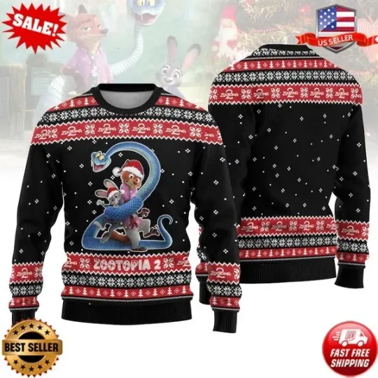 Discover Zootopia 2 Christmas Ugly Sweater, Disney Zootopia Movie Sweater, Nick Judy