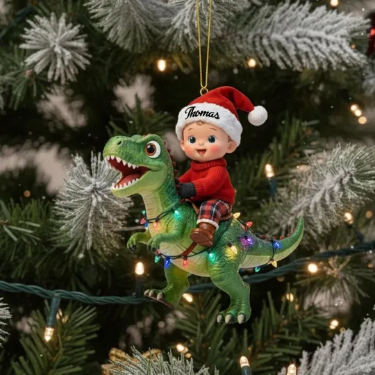 Discover Personalized Dinosaur Christmas Ornament – Baby's First Christmas