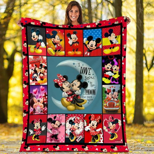 Discover Mickey Minnie Mouse Fleece Blanket Mickey Mouse And Minnie Mouse Blanket Couple Blanket Valentines Gift Disneyland Blanket