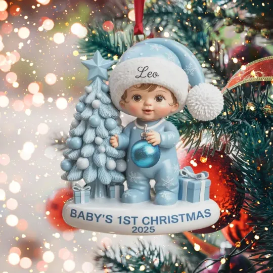 Discover Baby’s First Christmas Ornament 2025, Personalized Newborn Ornament
