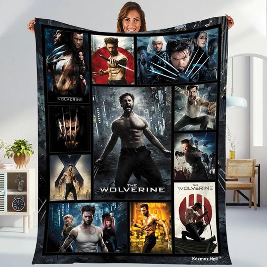 Wolverine Blanket | James Howlett Logan Wolverine Fleece Blanket | Wolverine X-men Superhero Throw Blanket for Bed Couch Sofa