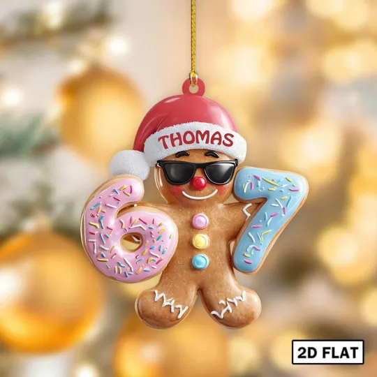 Personalized Gingerbread 67 Ornament – 67 Christmas Ornament