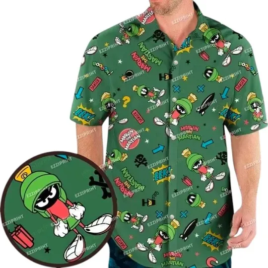 Marvin the Martian Looney Tunes Hawaiian Shirt for Men
