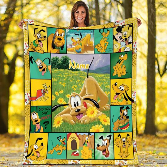Discover Personalized Pluto Dog Blanket Mickey And Friends Fleece Blanket Pluto Birthday Theme Party Pluto Christmas Fleece Blanket