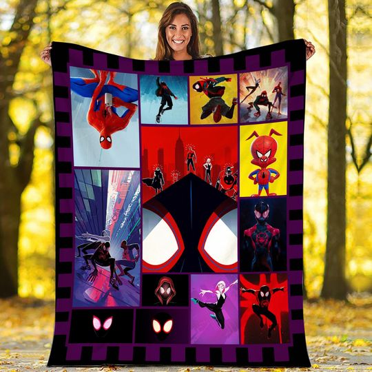 Discover Spider Man Blanket Spider-Man Into The Spider Verse Blanket Fan Gift Idea Avengers Superhero Blanket Birthday Gift