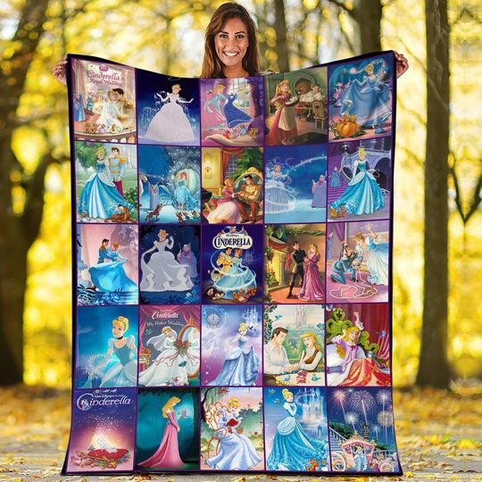 Discover Cinde Princess Fleece Blanket Magic Kingdom Cinde Throw Blanket for Bed Couch Sofa Birthday Gift Christmas Gifts