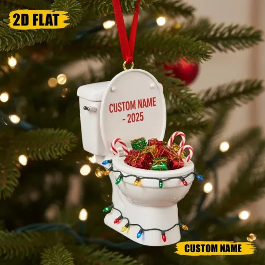 Discover Personalized Toilet Christmas Ornament 2025 with Custom Name