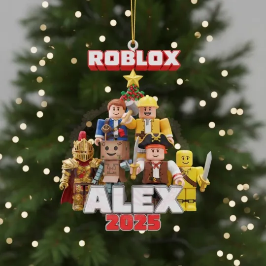 Personalized Roblox Game Ornament, Kids Roblox Christmas Gift