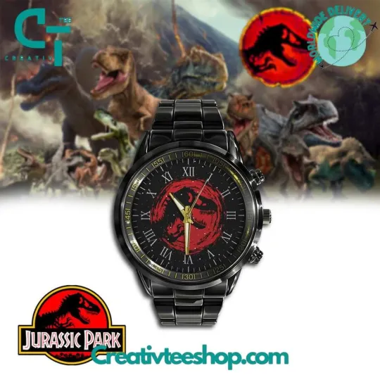 Discover Jurassic Park Stainless Steel Watch Calendar Band Jewelry