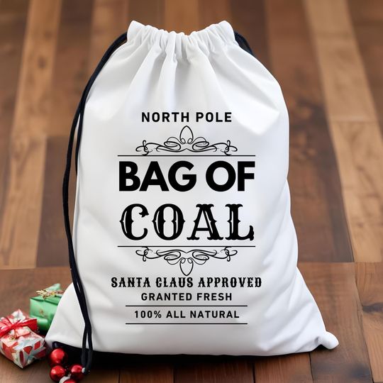 Discover Personalized North Pole Bag of Coal: Christmas Stocking Santa Sack