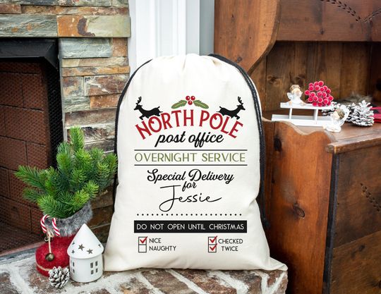 Discover Personalized jumbo Santa bag, oversized Santa sack, Personalized Christmas bag, bag for present, christmas gift, custom Santa sack, Sack Bag