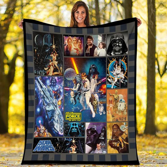 Discover Anakin Skywalker Chewbacca Yoda Blanket Yoda Darth Vader Luke Skywalker Blanket Starwars 1977 Vintage Blanket Birthday Gift