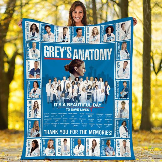 Grey's Anatomy Blanket Grey's Anatomy Fleece Blanket It's A Beautiful Day to Save Lives Blanket Meredith Grey Blanket Vintage Blanket