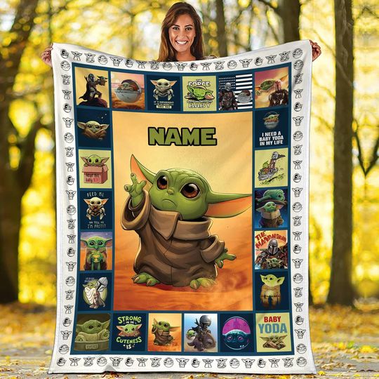 Discover Personalized Baby Yoda Grogu Blanket Baby Yoda Starwars Fleece Blanket The Mandalorian Baby Yoda Birthday Gifts Baby Yoda Christmas
