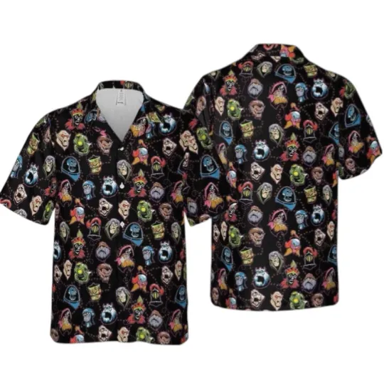 Discover Scooby Villains Hawaiian Button Down Shirt Unisex Adults S-5XL