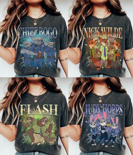 Discover Zootopia Family Shirt, Judy Hopps & Crew, Disney Zootopia Characters Bootleg Tee, Disneyland, Disneyworld Shirt,Disney Family Matching Shirt