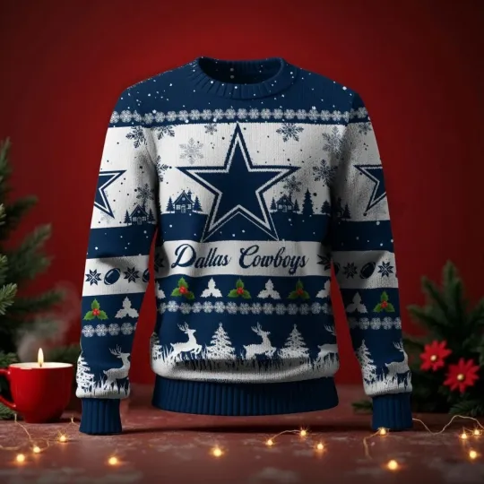 Discover Cowboys Ugly Christmas Sweater 2025 Holiday Knit For Fans