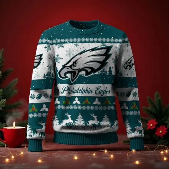 Discover Eagles Ugly Christmas Sweater 2025 Holiday Knit For Fans
